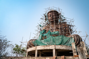 Daibutsu Buddha statue in Lampang Province, Thailand was under construction shoot at 28 March 2021.