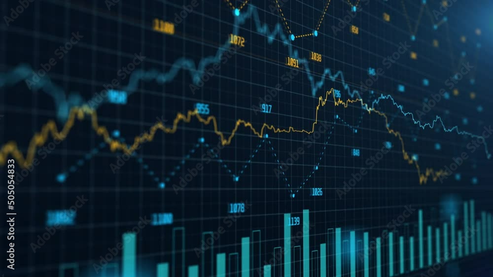 Poster stock market and information of exchange with data of price on market wall. change and volume. finan