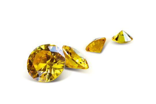 yellow sapphire round cut shape precious gemstones for design gems jewellery