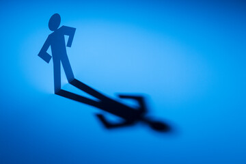 strong free figure in light