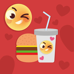 emoji and burger