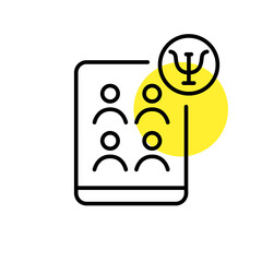 Video group therapy. Pixel perfect, editable stroke line icon
