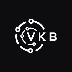 Fototapeta premium VKB technology letter logo design on black background. VKB creative initials technology letter logo concept. VKB technology letter design. 