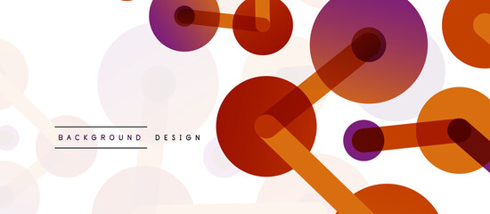 Line points connections geometric abstract background. Circles connected by lines. Trendy techno business template for wallpaper, banner, background or landing