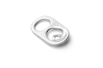 Complete With Shadow Aluminum Can Opener Pull Tab Lid, Ring-Pull On Isolated on White Background - obrazy, fototapety, plakaty