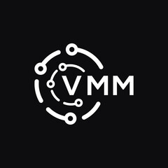 VMM technology letter logo design on black  background. VMM creative initials technology letter logo concept. VMM technology letter design.