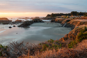 Coastal landscape of sunset at Sea Ranch California