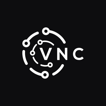 VNC technology letter logo design on black  background. VNC creative initials technology letter logo concept. VNC technology letter design.