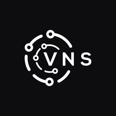 Obraz na płótnie Canvas VNS technology letter logo design on black background. VNS creative initials technology letter logo concept. VNS technology letter design.