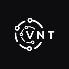 VNT technology letter logo design on black  background. VNT creative initials technology letter logo concept. VNT technology letter design.