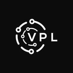 VPL technology letter logo design on black  background. VPL creative initials technology letter logo concept. VPL technology letter design.
