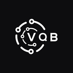 VQB technology letter logo design on black  background. VQB creative initials technology letter logo concept. VQB technology letter design.
