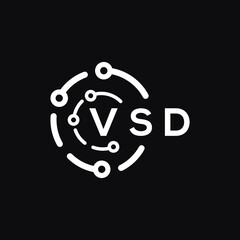 VSD technology letter logo design on white  background. VSD creative initials technology letter logo concept. VSD technology letter design.
