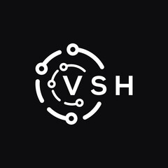 VSH technology letter logo design on white  background. VSH creative initials technology letter logo concept. VSH technology letter design.
