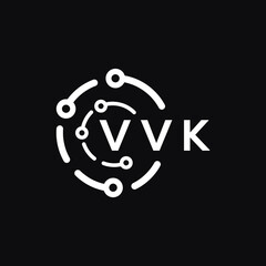 VVK technology letter logo design on black  background. VVK creative initials technology letter logo concept. VVK technology letter design.
