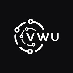 VWU technology letter logo design on black  background. VWU creative initials technology letter logo concept. VWU technology letter design.