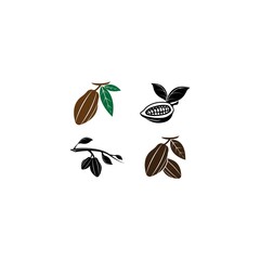 Cacao, cocoa logo vector icon illustration