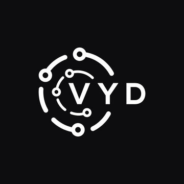 VYD technology letter logo design on black  background. VYD creative initials technology letter logo concept. VYD technology letter design.