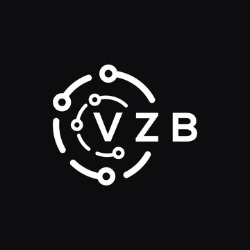 VZB technology letter logo design on black  background. VZB creative initials technology letter logo concept. VZB technology letter design.