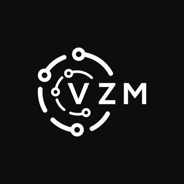 VZM technology letter logo design on black  background. VZM creative initials technology letter logo concept. VZM technology letter design.