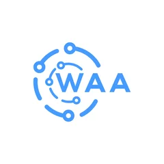 Foto op Canvas WAA technology letter logo design on white  background. WAA creative initials technology letter logo concept. WAA technology letter design.    © Faisal