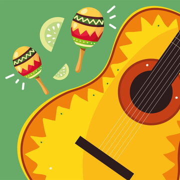Mexican Maraca And Guitar