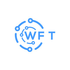 WFT technology letter logo design on white  background. WFT creative initials technology letter logo concept. WFT technology letter design.
