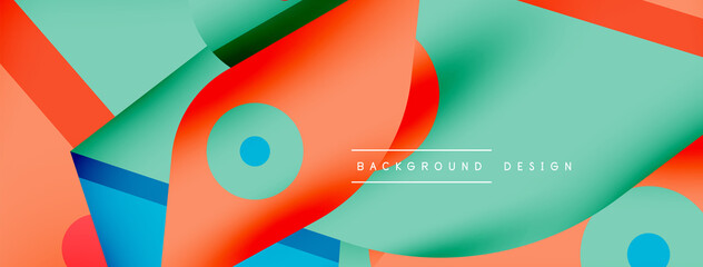 Creative bright geometric wallpaper. Minimal abstract background. Circles lines shapes composition vector illustration for wallpaper banner background or landing page