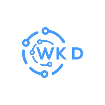 WKD technology letter logo design on white  background. WKD creative initials technology letter logo concept. WKD technology letter design.