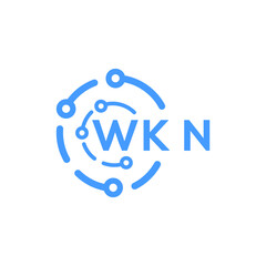 WKN technology letter logo design on white  background. WKN creative initials technology letter logo concept. WKN technology letter design.