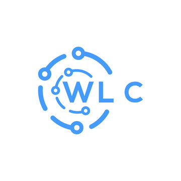 WLC technology letter logo design on white  background. WLC creative initials technology letter logo concept. WLC technology letter design.
