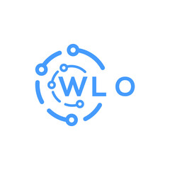 WLO technology letter logo design on white  background. WLO creative initials technology letter logo concept. WLO technology letter design. - obrazy, fototapety, plakaty