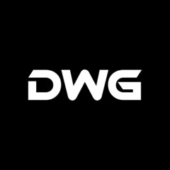 DWG letter logo design with black background in illustrator, vector logo modern alphabet font overlap style. calligraphy designs for logo, Poster, Invitation, etc.