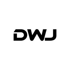 DWJ letter logo design with white background in illustrator, vector logo modern alphabet font overlap style. calligraphy designs for logo, Poster, Invitation, etc.