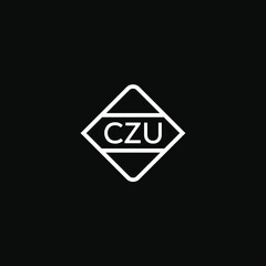 CZU letter design for logo and icon.CZU monogram logo.vector illustration with black background.	 - obrazy, fototapety, plakaty