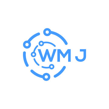 WMJ technology letter logo design on white  background. WMJ creative initials technology letter logo concept. WMJ technology letter design.