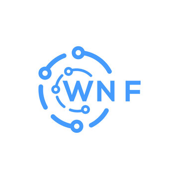 WNF technology letter logo design on white  background. WNF creative initials technology letter logo concept. WNF technology letter design.
