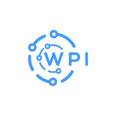 WPI technology letter logo design on white  background. WPI creative initials technology letter logo concept. WPI technology letter design.