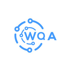 WQA technology letter logo design on white  background. WQA creative initials technology letter logo concept. WQA technology letter design.