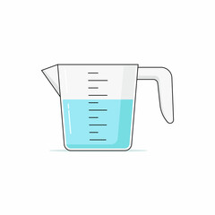 Isolated measuring cup cartoon vector graphics