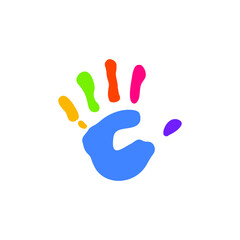 colorfull hand prints vector
