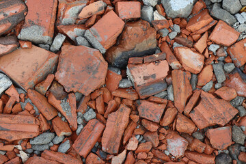 Crushed red ceramic bricks.