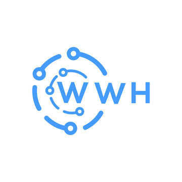 WWH technology letter logo design on white  background. WWH creative initials technology letter logo concept. WWH technology letter design.

