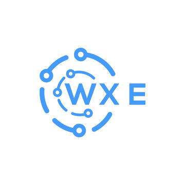 WXE technology letter logo design on white background. WXE creative initials technology letter logo concept. WXE technology letter design.
