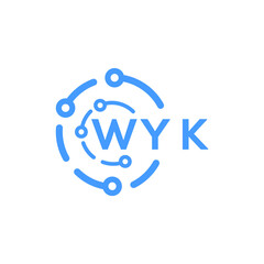 WYK technology letter logo design on white  background. WYK creative initials technology letter logo concept. WYK technology letter design.

