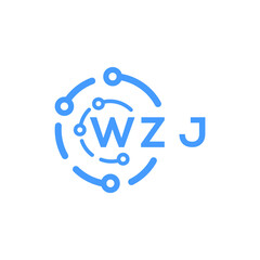 WZJ technology letter logo design on white  background. WZJ creative initials technology letter logo concept. WZJ technology letter design.