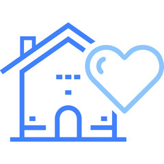 Heart, home, house icon