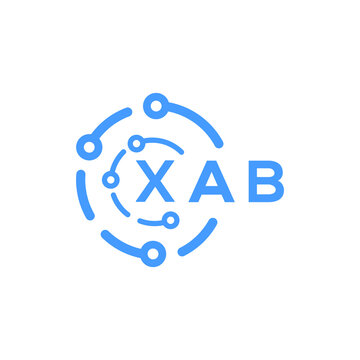 XAB technology letter logo design on white  background. XAB creative initials technology letter logo concept. XAB technology letter design.