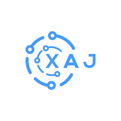 XAJ technology letter logo design on white  background. XAJ creative initials technology letter logo concept. XAJ technology letter design.