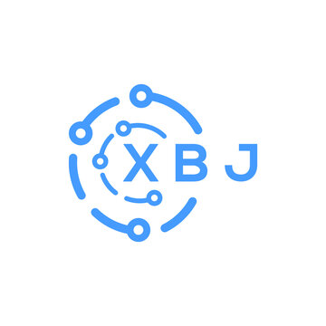 XBJ technology letter logo design on white  background. XBJ creative initials technology letter logo concept. XBJ technology letter design.